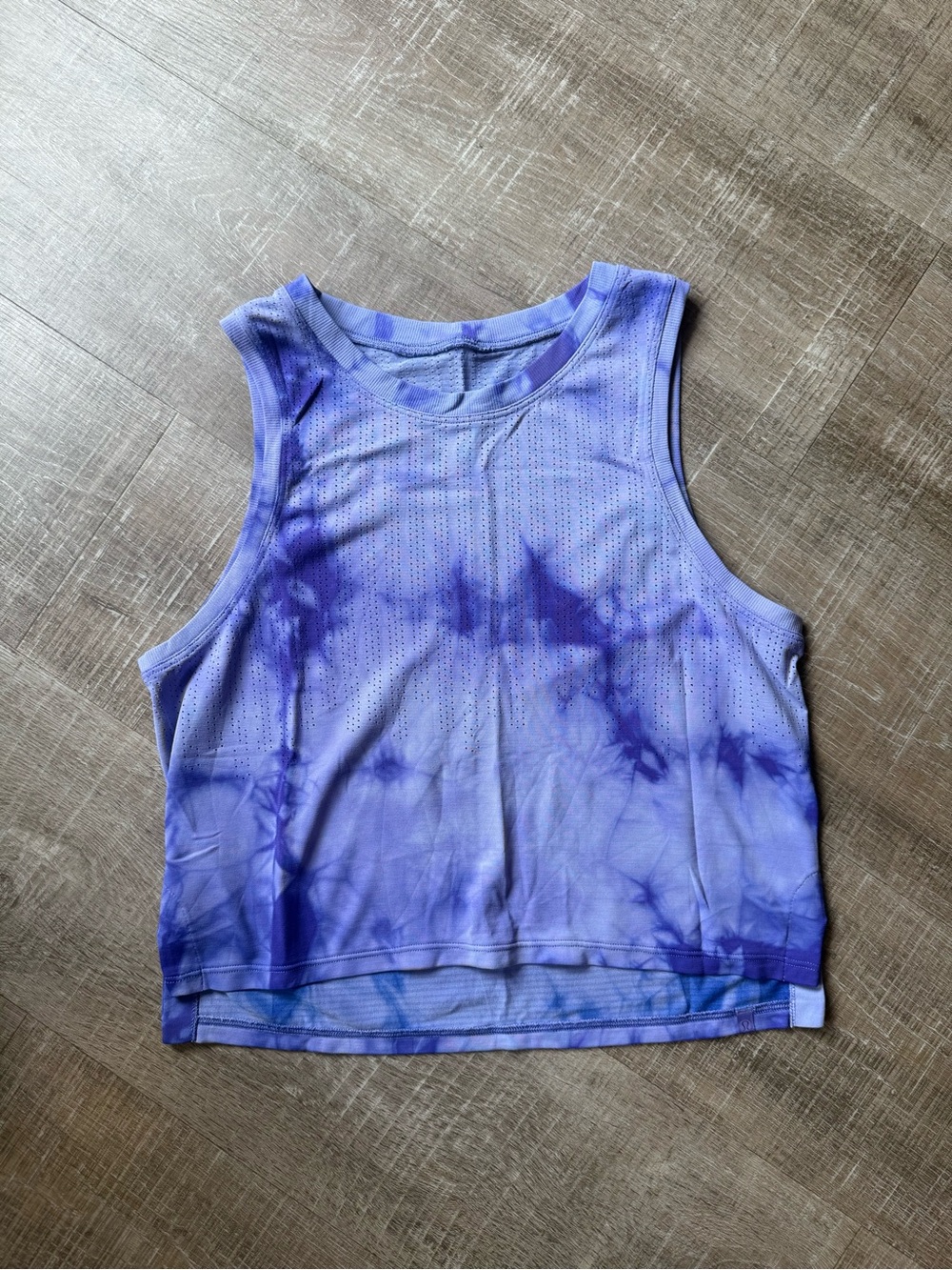 lululemon athletica Purple Tie-Dye Perforated Cropped Tank